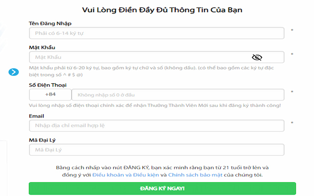 Điền Thông Tin Cá Nhân